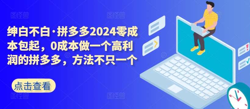 拼多多2024零成本包起，0成本做一个高利润的拼多多，方法不只一个副业基地_极客搞钱_中创网_福缘网_冒泡网_资源整合平台副业基地
