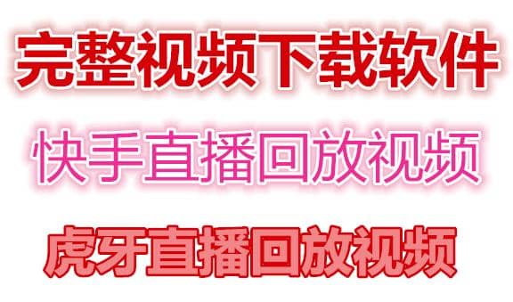 快手直播回放视频/虎牙直播回放视频完整下载(电脑软件+视频教程)副业基地_极客搞钱_中创网_福缘网_冒泡网_资源整合平台副业基地