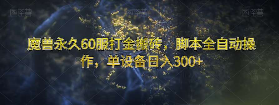 魔兽永久60服打金搬砖，脚本全自动操作，单设备日入300+【揭秘】副业基地_极客搞钱_中创网_福缘网_冒泡网_资源整合平台副业基地