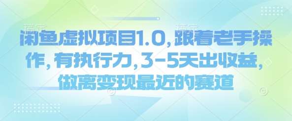 闲鱼虚拟项目1.0，跟着老手操作，有执行力，3-5天出收益，做离变现最近的赛道副业基地_极客搞钱_中创网_福缘网_冒泡网_资源整合平台副业基地