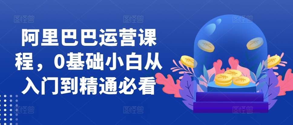 阿里巴巴运营课程，0基础小白从入门到精通必看副业基地_极客搞钱_中创网_福缘网_冒泡网_资源整合平台副业基地
