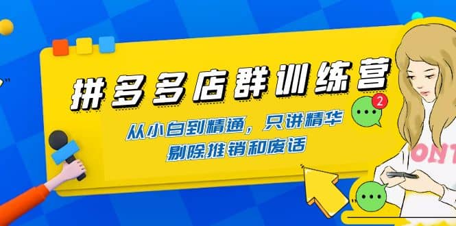 拼多多店群训练营：从小白到精通，只讲精华，剔除推销和废话副业基地_极客搞钱_中创网_福缘网_冒泡网_资源整合平台副业基地