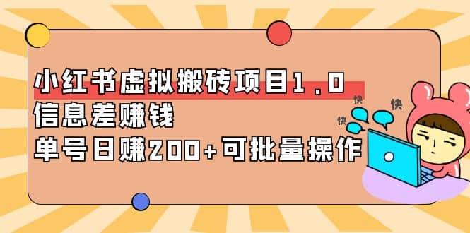 小红书虚拟搬砖项目1.0，可批量操作副业基地_极客搞钱_中创网_福缘网_冒泡网_资源整合平台副业基地