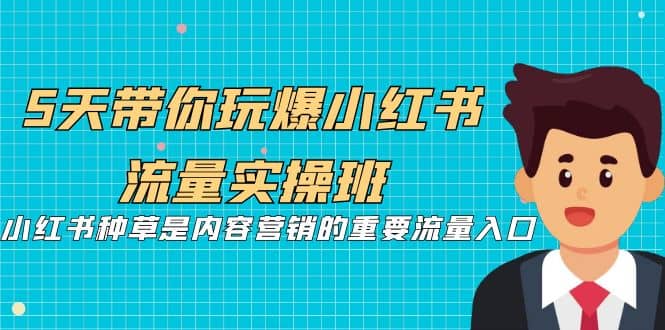 5天带你玩爆小红书流量实操班，小红书种草是内容营销的重要流量入口副业基地_极客搞钱_中创网_福缘网_冒泡网_资源整合平台副业基地