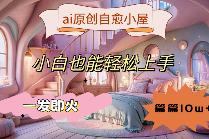 ai原创治愈小屋，小白也能轻松上手，一发即火，篇篇10w+副业基地_极客搞钱_中创网_福缘网_冒泡网_资源整合平台副业基地