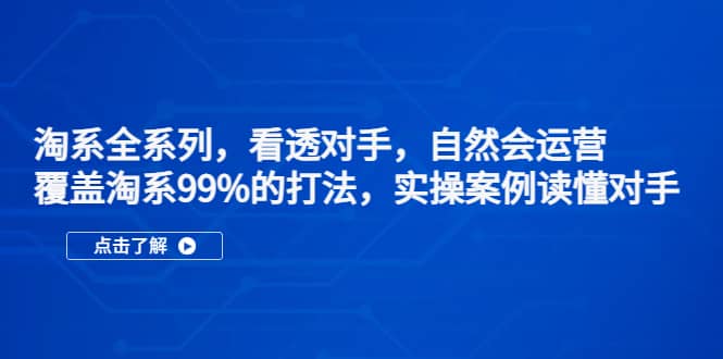 淘系全系列，看透对手，自然会运营，覆盖淘系99%·打法，实操案例读懂对手副业基地_极客搞钱_中创网_福缘网_冒泡网_资源整合平台副业基地
