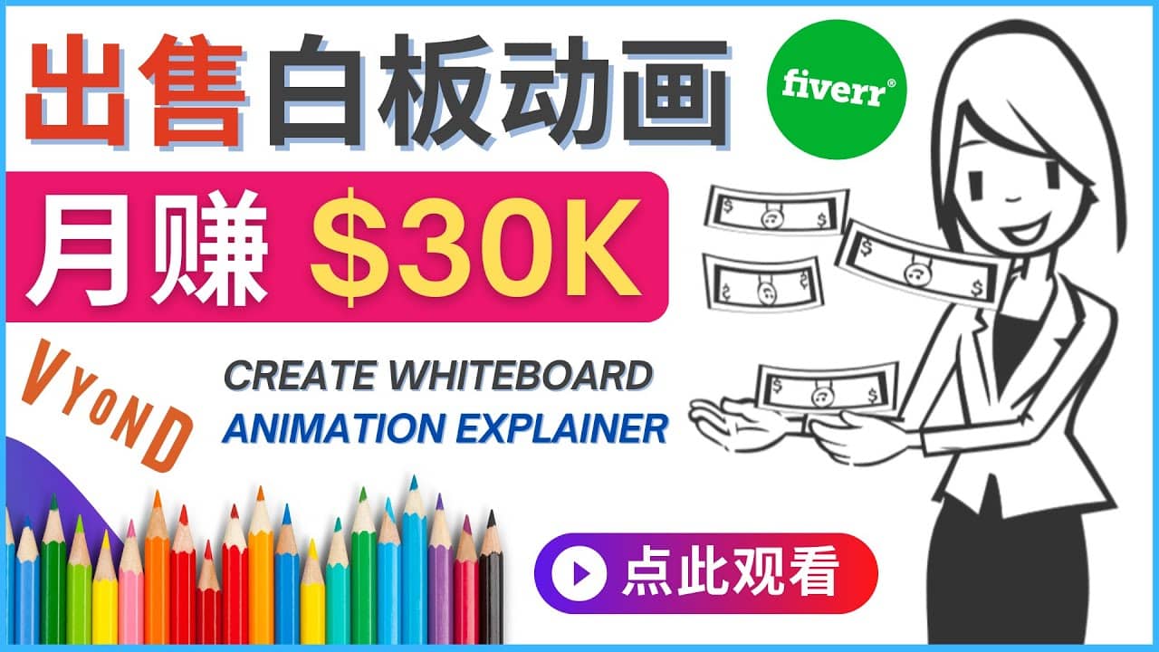 如何用最简单制作白板动画（WhiteBoard Animation）月赚3万美元副业基地_极客搞钱_中创网_福缘网_冒泡网_资源整合平台副业基地