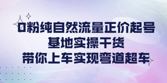 0粉纯自然流量正价起号基地实操干货，带你上车实现弯道超车副业基地_极客搞钱_中创网_福缘网_冒泡网_资源整合平台副业基地