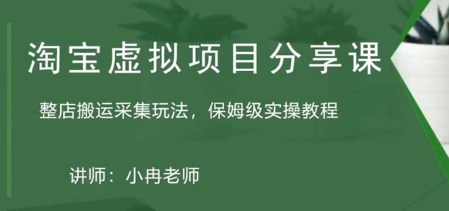 淘宝虚拟整店搬运采集玩法分享课：整店搬运采集玩法，保姆级实操教程副业基地_极客搞钱_中创网_福缘网_冒泡网_资源整合平台副业基地