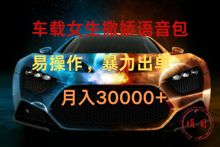 车载女生撒娇语音包，暴力出单，易操作，月入30000+副业基地_极客搞钱_中创网_福缘网_冒泡网_资源整合平台副业基地