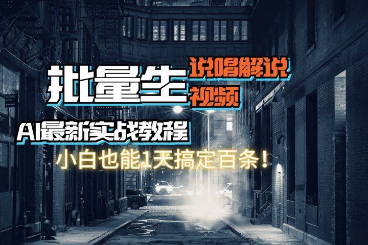【AI最新实战教程】批量生成说唱解说视频，小白也能1天搞定百条！副业基地_极客搞钱_中创网_福缘网_冒泡网_资源整合平台副业基地