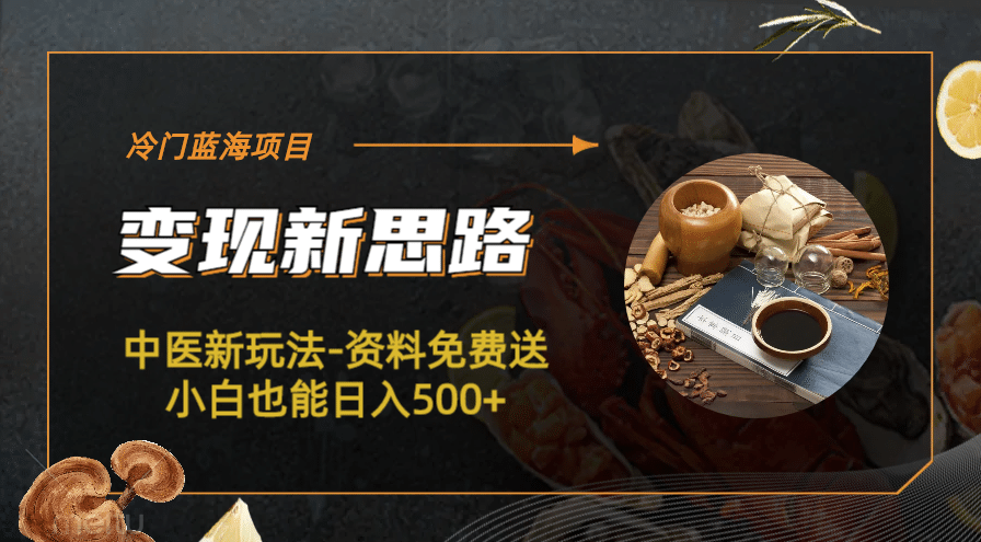 冷门蓝海项目-中医新玩法-冷门蓝海项目-中医新玩法-资料免费送小白也能日入500+500+副业基地_极客搞钱_中创网_福缘网_冒泡网_资源整合平台副业基地