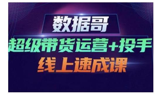 数据哥·超级带货运营+投手线上速成课，快速提升运营和熟悉学会投手技巧副业基地_极客搞钱_中创网_福缘网_冒泡网_资源整合平台副业基地