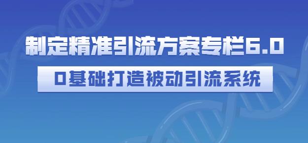 制定精准引流方案专栏6.0，0基础打造被动引流系统副业基地_极客搞钱_中创网_福缘网_冒泡网_资源整合平台副业基地