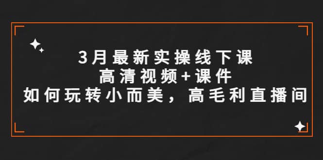 3月最新实操线下课高清视频+课件，如何玩转小而美，高毛利直播间副业基地_极客搞钱_中创网_福缘网_冒泡网_资源整合平台副业基地