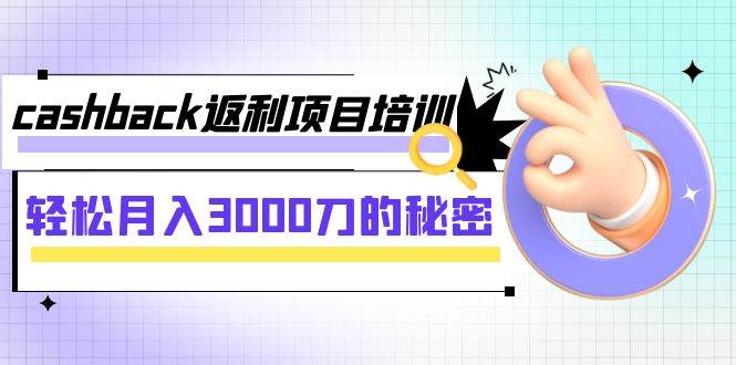 （7765期）cashback返利项目培训：轻松月入3000刀的秘密（8节课）副业基地_极客搞钱_中创网_福缘网_冒泡网_资源整合平台副业基地