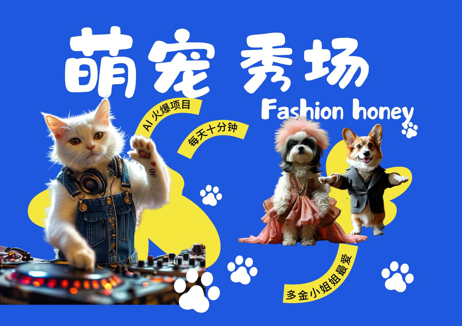 酷飒动物跳舞走秀  时尚喵FASHION汪 多金小姐姐最爱的 轻松月入破W副业基地_极客搞钱_中创网_福缘网_冒泡网_资源整合平台副业基地