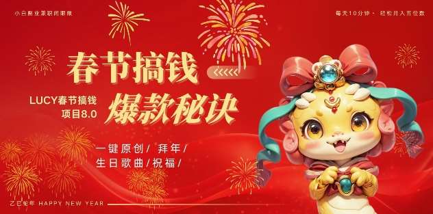 AI春节搞钱8.0升级版，蝴蝶号超火爆生日定制视频，AI一键生成原创音乐，月赚米1W+副业基地_极客搞钱_中创网_福缘网_冒泡网_资源整合平台副业基地