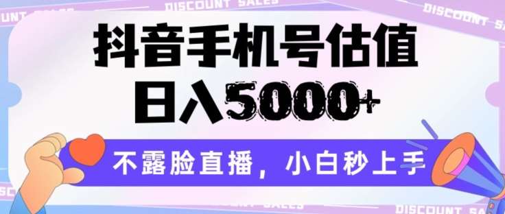 抖音手机号估值，日入5000+，不露脸直播，小白秒上手【揭秘】副业基地_极客搞钱_中创网_福缘网_冒泡网_资源整合平台副业基地