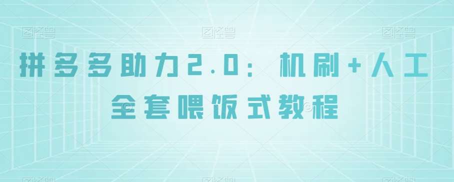 拼多多助力2.0：机刷+人工全套喂饭式教程【揭秘】副业基地_极客搞钱_中创网_福缘网_冒泡网_资源整合平台副业基地