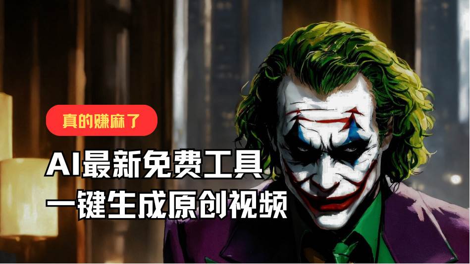 最新免费AI工具，一键生成原创视频，佛系搬运，轻松月入10000+！副业基地_极客搞钱_中创网_福缘网_冒泡网_资源整合平台副业基地