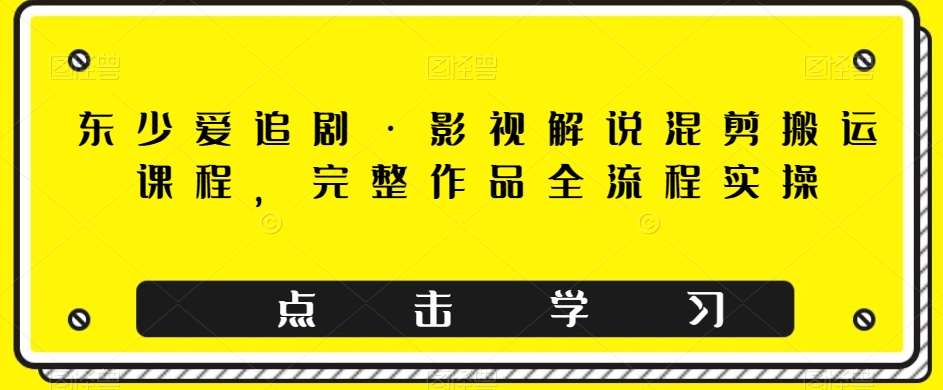 东少爱追剧·影视解说混剪搬运课程，完整作品全流程实操副业基地_极客搞钱_中创网_福缘网_冒泡网_资源整合平台副业基地