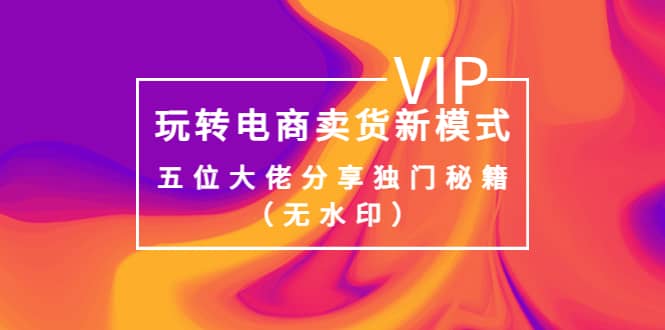 某收费培训：玩转电商卖货新模式，五位大佬分享独门秘籍（无水印）副业基地_极客搞钱_中创网_福缘网_冒泡网_资源整合平台副业基地