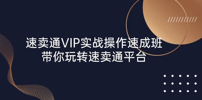 （10935期）速卖通 VIP实战操作-速成班，带你玩转速卖通平台（23节）副业基地_极客搞钱_中创网_福缘网_冒泡网_资源整合平台副业基地