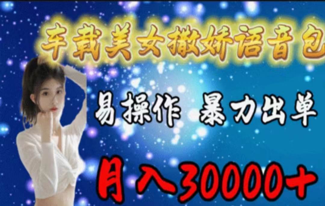 （11249期）车载美女撒娇语音包，执行就出单，月入3000＋，小白看完课程就能马上实操副业基地_极客搞钱_中创网_福缘网_冒泡网_资源整合平台副业基地