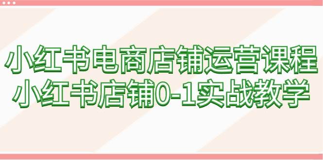 （9249期）小红书电商店铺运营课程，小红书店铺0-1实战教学（60节课）副业基地_极客搞钱_中创网_福缘网_冒泡网_资源整合平台副业基地