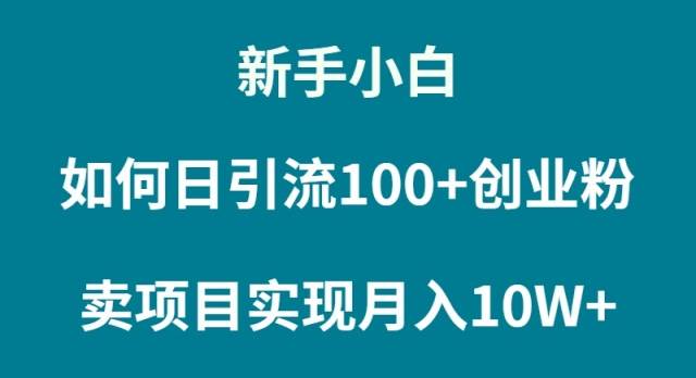（9556期）新手小白如何通过卖项目实现月入10W+副业基地_极客搞钱_中创网_福缘网_冒泡网_资源整合平台副业基地