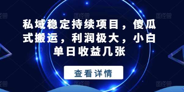 私域稳定持续项目，傻瓜式搬运，利润极大，小白单日收益几张【揭秘】副业基地_极客搞钱_中创网_福缘网_冒泡网_资源整合平台副业基地