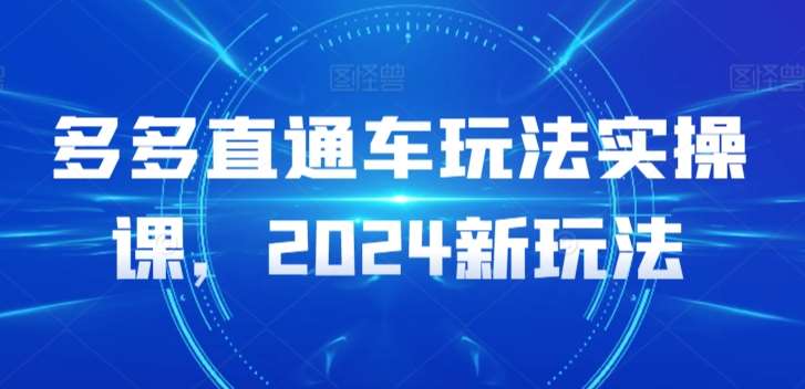 多多直通车玩法实操课，2024新玩法副业基地_极客搞钱_中创网_福缘网_冒泡网_资源整合平台副业基地