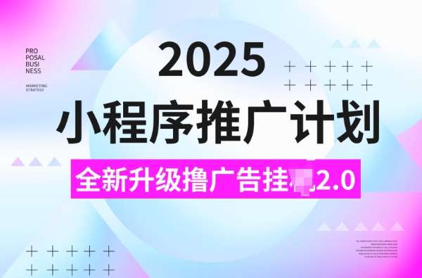 2025小程序推广计划，撸广告挂JI3.0玩法，日均5张【揭秘】副业基地_极客搞钱_中创网_福缘网_冒泡网_资源整合平台副业基地