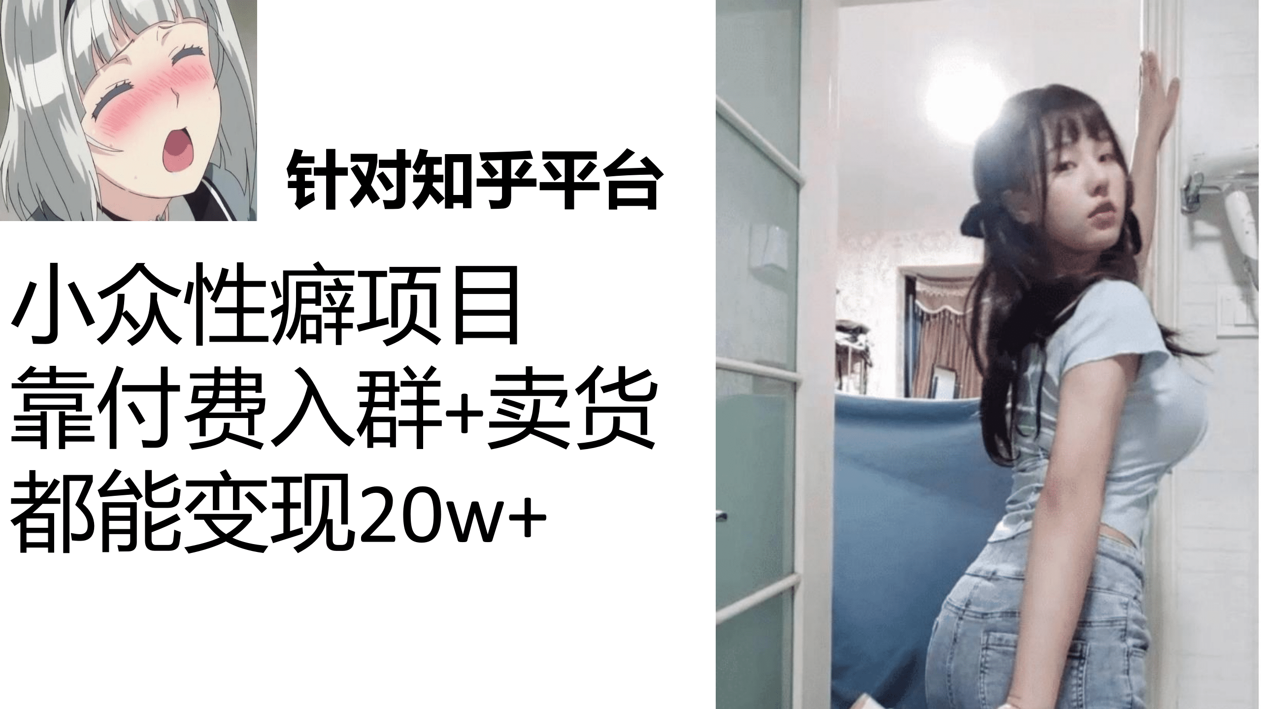 知乎小众性癖项目，Lsp的钱才是最好赚的，付费建群+卖货变现20w副业基地_极客搞钱_中创网_福缘网_冒泡网_资源整合平台副业基地