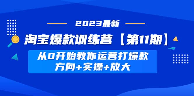 淘宝爆款训练营【第11期】 从0开始教你运营打爆款，方向+实操+放大副业基地_极客搞钱_中创网_福缘网_冒泡网_资源整合平台副业基地