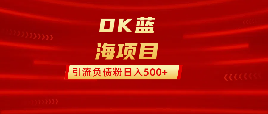 DK蓝海项目  通过，抖音，快手，小红书，引流负债粉日入500+副业基地_极客搞钱_中创网_福缘网_冒泡网_资源整合平台副业基地