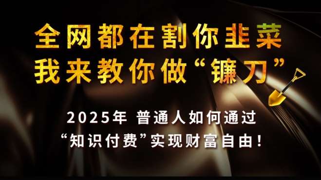 全网都在割你韭菜，我来教你做镰刀,2025普通人如何通过知识付费，实现财F自由【揭秘】副业基地_极客搞钱_中创网_福缘网_冒泡网_资源整合平台副业基地