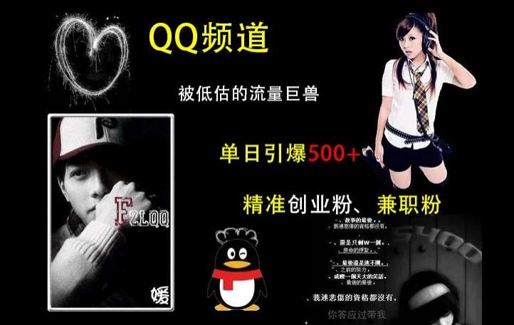 QQ频道：被低估的流量巨兽，单日引爆500+精准创业粉、兼职粉的引流秘籍副业基地_极客搞钱_中创网_福缘网_冒泡网_资源整合平台副业基地