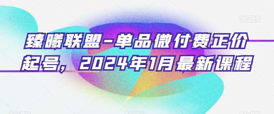 臻曦联盟-单品微付费正价起号，2024年1月最新课程副业基地_极客搞钱_中创网_福缘网_冒泡网_资源整合平台副业基地