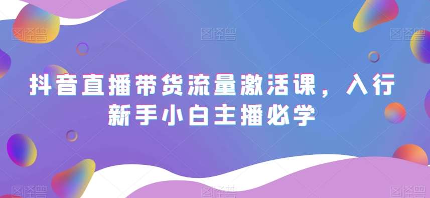 抖音直播带货流量激活课，入行新手小白主播必学副业基地_极客搞钱_中创网_福缘网_冒泡网_资源整合平台副业基地