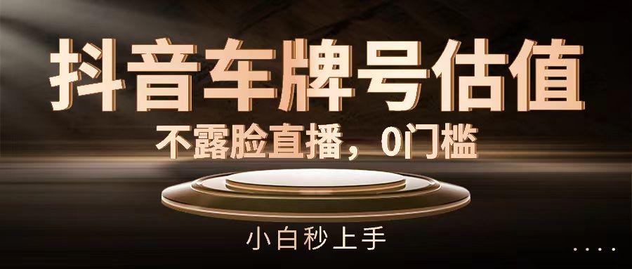 抖音车牌号估值，不露脸直播，0门槛，小白秒上手副业基地_极客搞钱_中创网_福缘网_冒泡网_资源整合平台副业基地