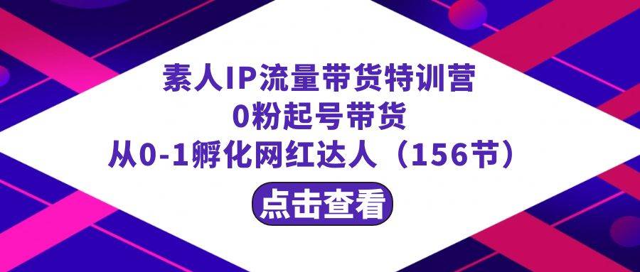 （8776期）繁星·计划素人IP流量带货特训营：0粉起号带货 从0-1孵化网红达人（156节）副业基地_极客搞钱_中创网_福缘网_冒泡网_资源整合平台副业基地