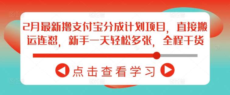 2月最新撸支付宝分成计划项目，直接搬运连怼，新手一天轻松多张，全程干货副业基地_极客搞钱_中创网_福缘网_冒泡网_资源整合平台副业基地