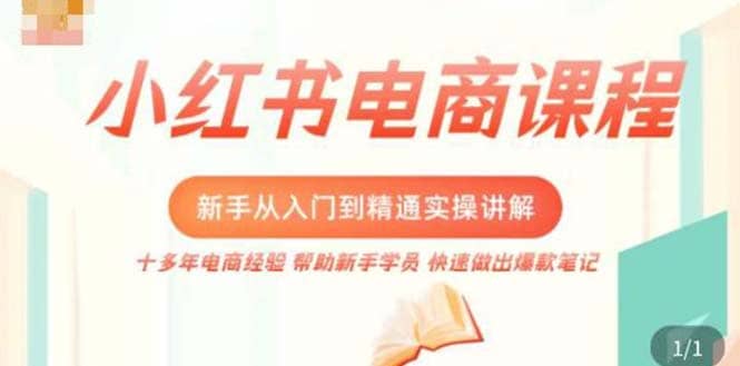 小红书电商新手入门到精通实操课，从入门到精通做爆款笔记，开店运营副业基地_极客搞钱_中创网_福缘网_冒泡网_资源整合平台副业基地