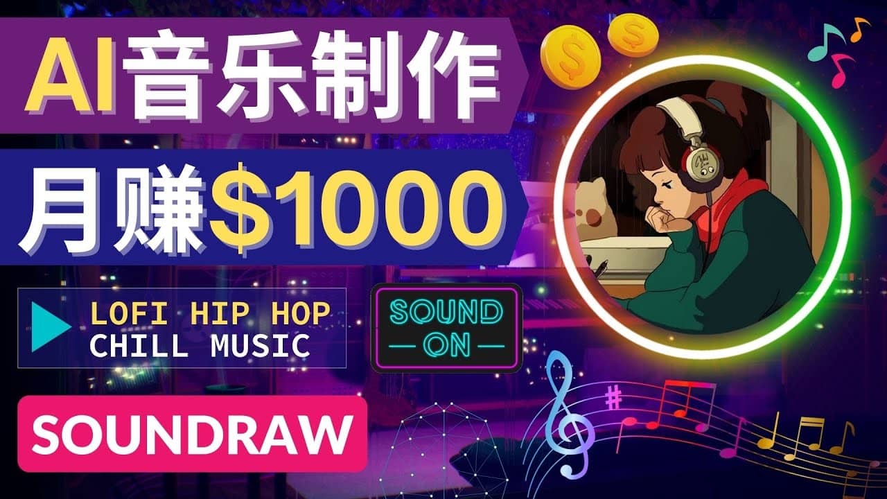 无需任何音乐基础： 使用AI软件制作Lofi Hip Hop Chill Music 月赚1000美元副业基地_极客搞钱_中创网_福缘网_冒泡网_资源整合平台副业基地