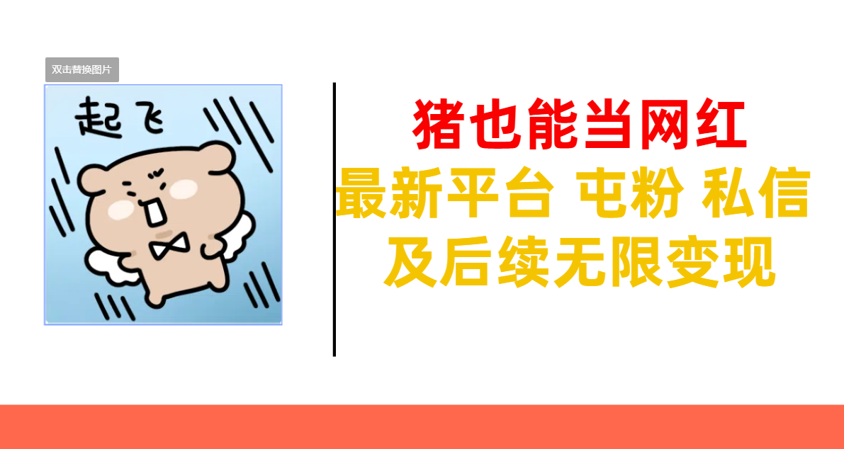 猪也能当网红-最新平台 屯粉 交流 私信 及后续无限变现副业基地_极客搞钱_中创网_福缘网_冒泡网_资源整合平台副业基地