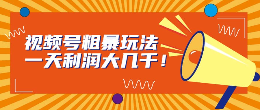 视频号粗暴玩法，一天利润大几千副业基地_极客搞钱_中创网_福缘网_冒泡网_资源整合平台副业基地