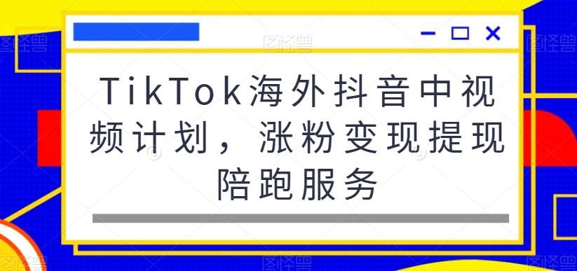 TikTok海外抖音中视频计划，涨粉变现提现陪跑服务副业基地_极客搞钱_中创网_福缘网_冒泡网_资源整合平台副业基地