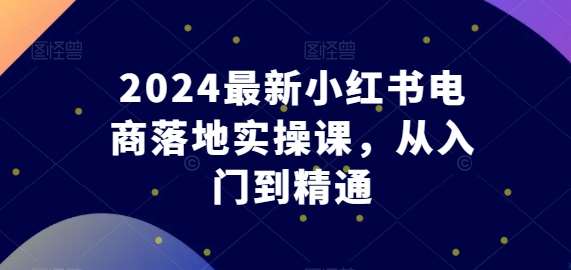 2024最新小红书电商落地实操课，从入门到精通副业基地_极客搞钱_中创网_福缘网_冒泡网_资源整合平台副业基地